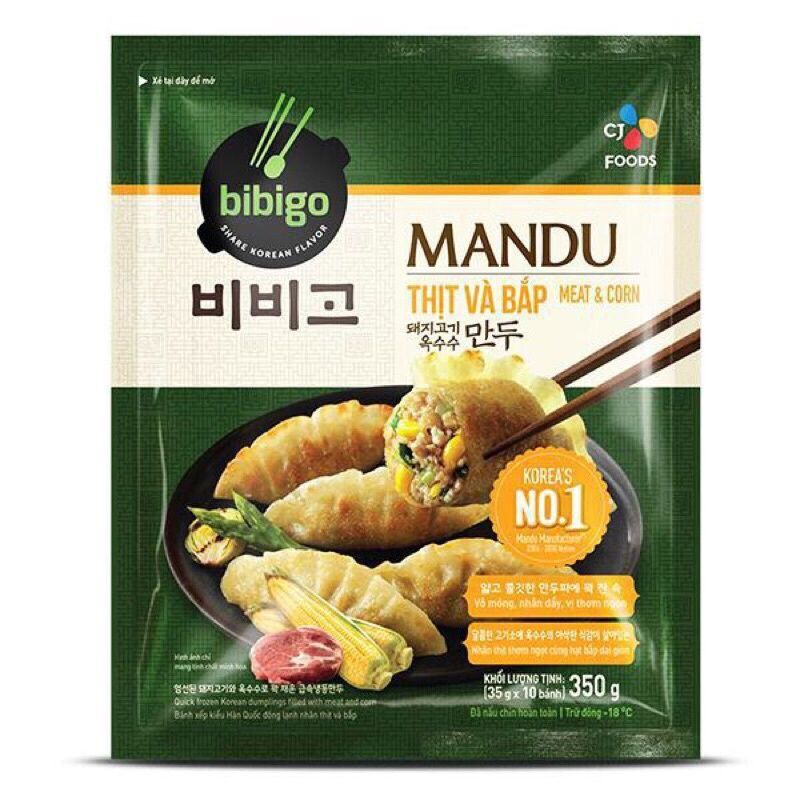 [HCM] Bánh xếp mandu Bibigo nhân thịt và bắp 350g