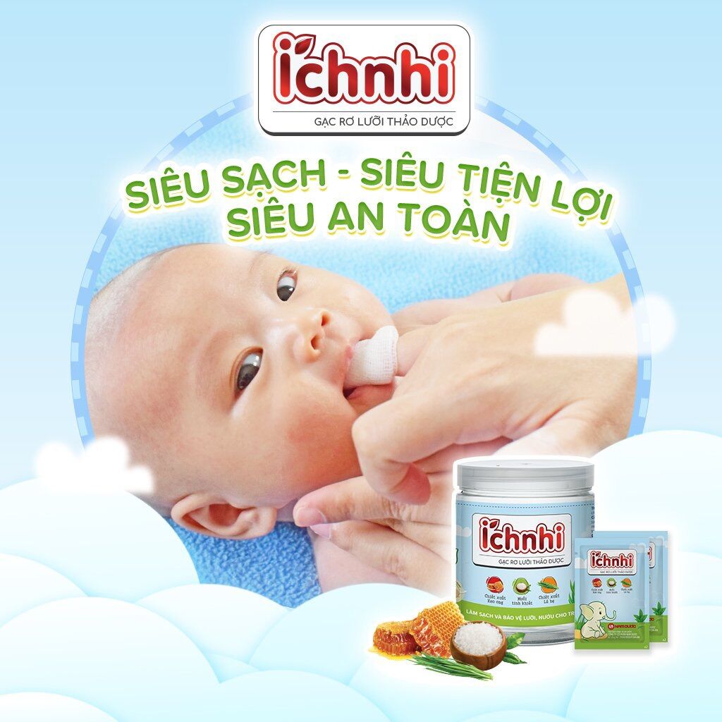 Gạc rơ lưỡi thảo dược Ích Nhi - Rơ lưỡi siêu sạch, siêu tiện lợi, siêu an toàn