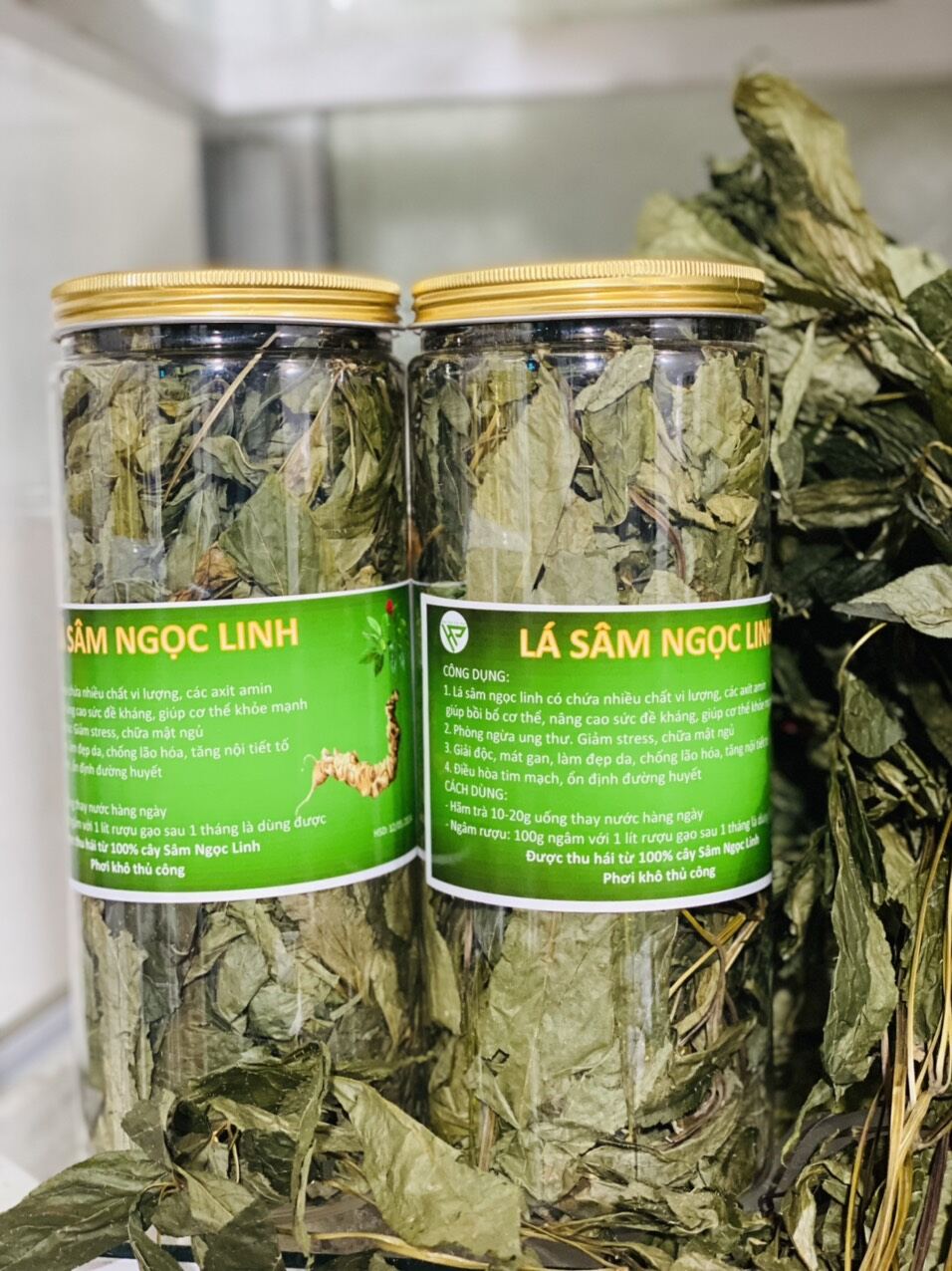 Hộp trà lá sâm ngọc linh khô 100g