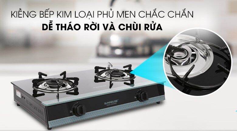 (mới 100%)Bếp gas Sunhouse SHB3326MT hàng chính hãng 100%  Loại bếp: Bếp ga đôi Đánh lửa: Đánh lửa Magneto độ bền cao Gas tiêu thụ: 0.22 kg/h/lò Mặt bếp: Kính cường lực Đầu đốt: Đầu đốt tiết kiệm gas, Chất liệu Đồng thau cho lửa xanh Tiện ích
