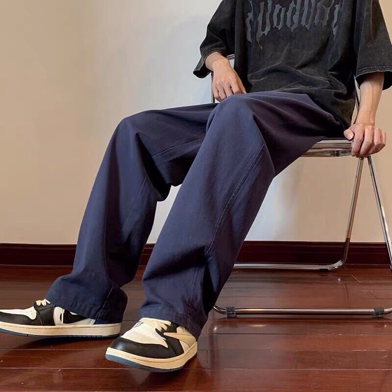 Quần dài ống suông, quần kaki nam nữ ống rộng unisex, quần baggy nam nữ ống rộng vải kaki 3 màu đen, be, tím than