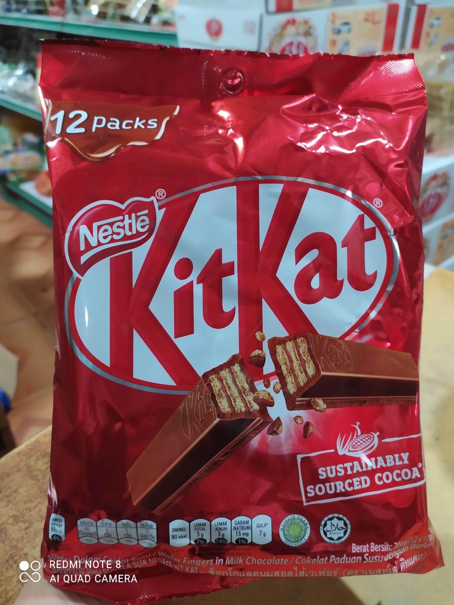 Túi 12 thanh sô cô la kitkat 12x17 gam