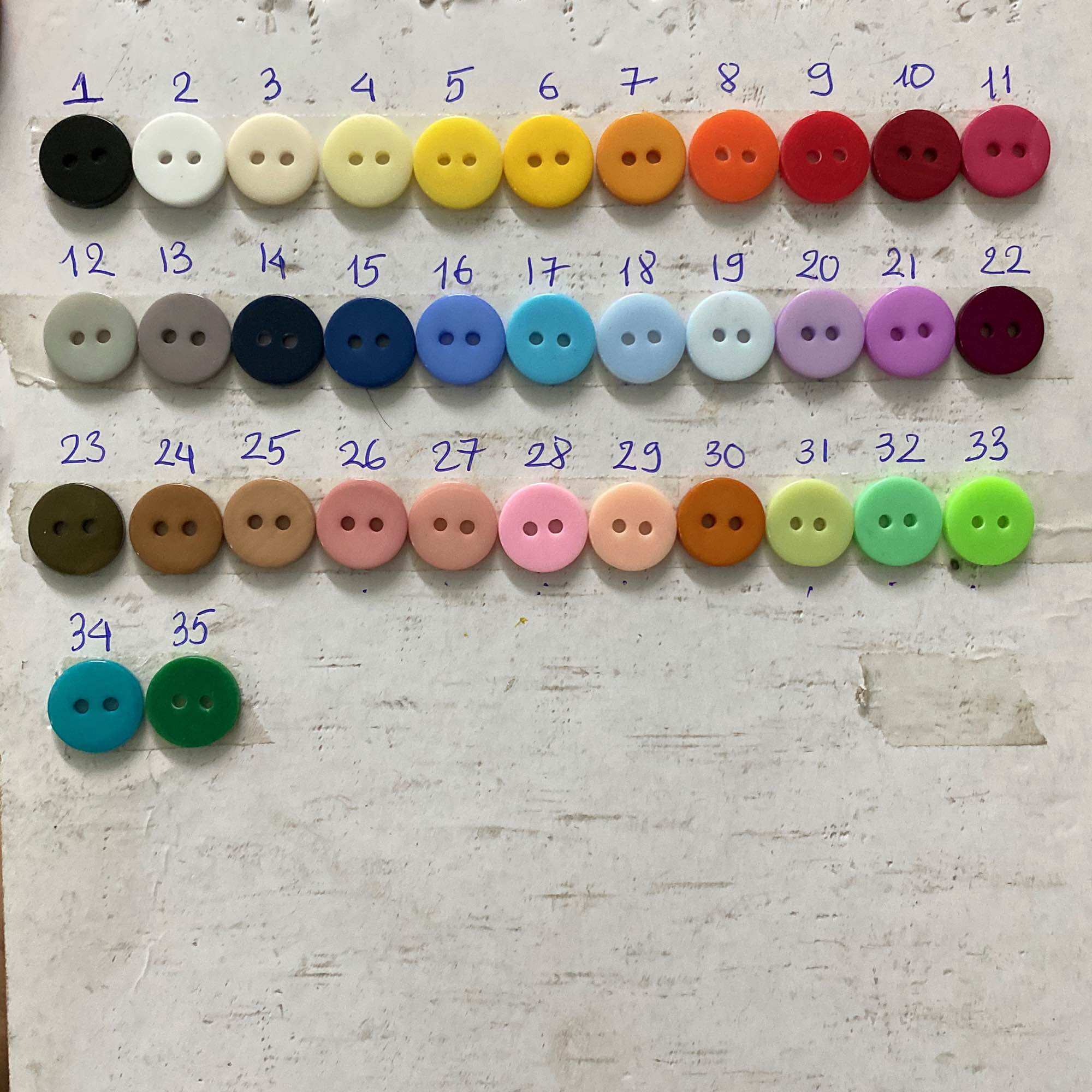 100 NÚT SƠ MI 1.1cm nhiều màu