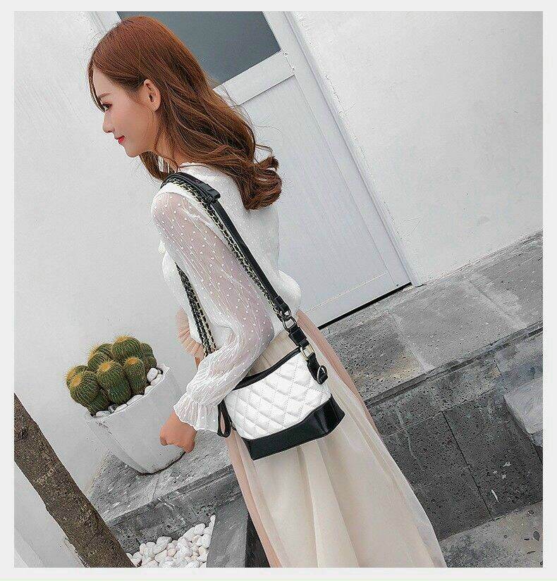 [HCM]túi đeo chéo ngọc Trinh dây da phối xích