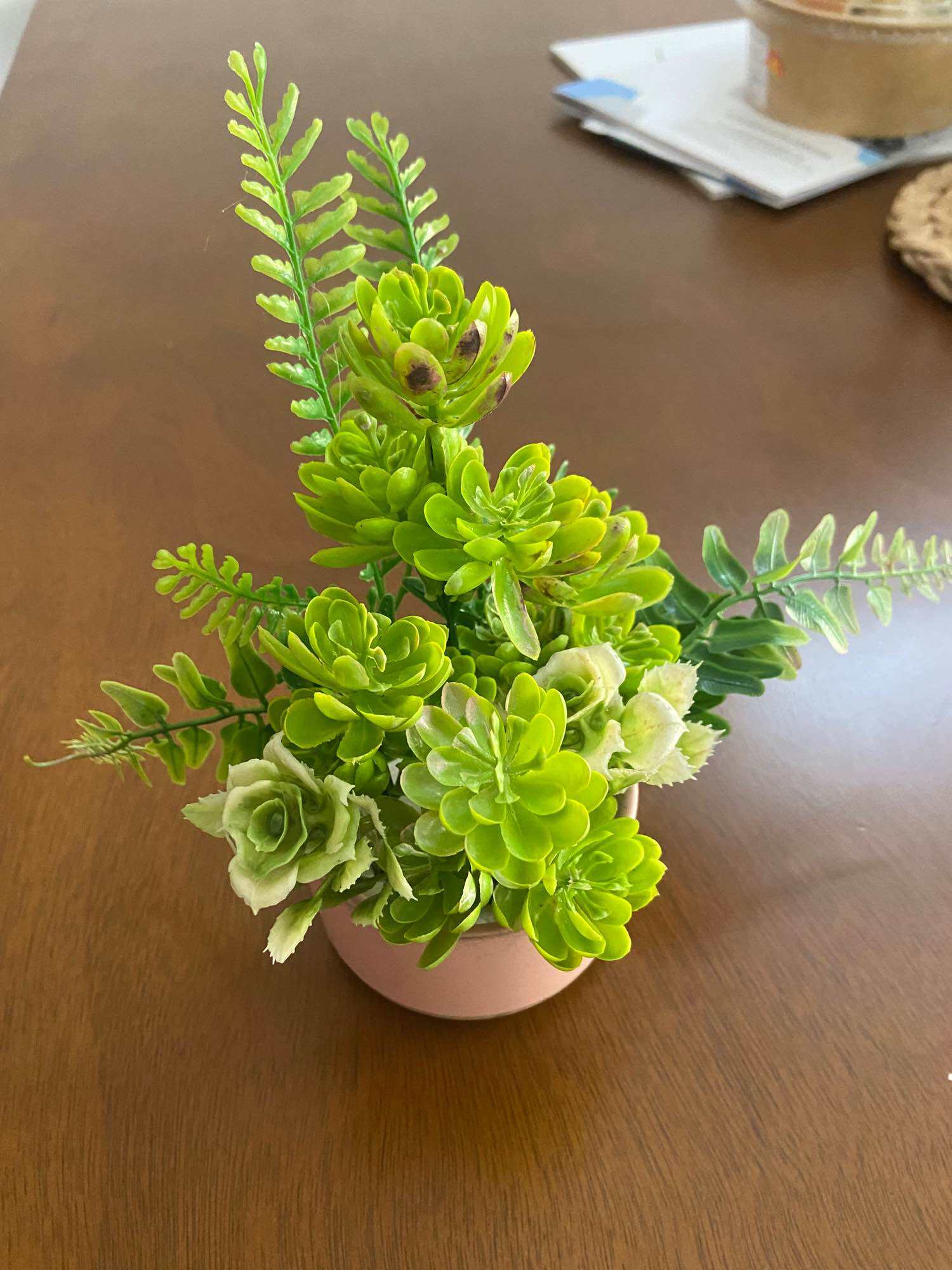 Bộ quà tặng hoa giả SET MINI gồmchậu và hoa nhỏ xinh dùng trang trí bàn