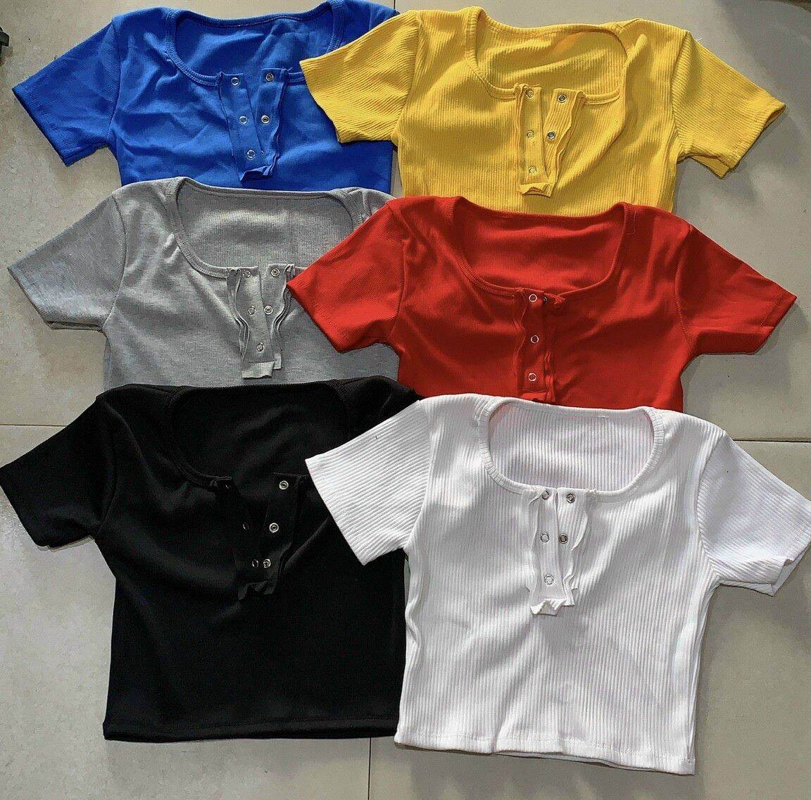 ÁO GÂN CROPTOP NÚT BẤM