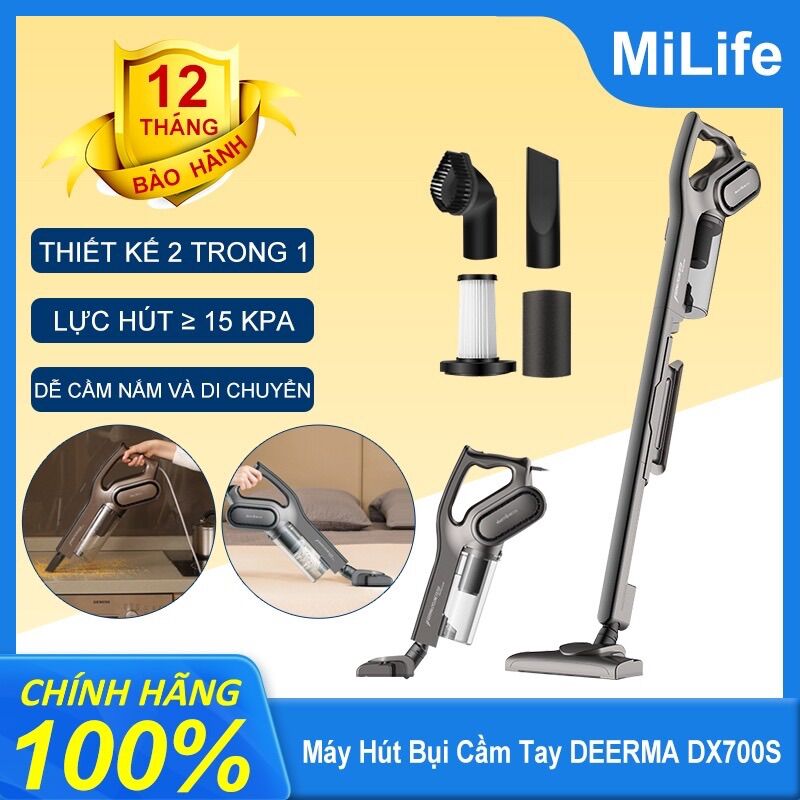 Máy hút bụi cầm tay deerma dx700- hàng chính hãng - bh 06 tháng