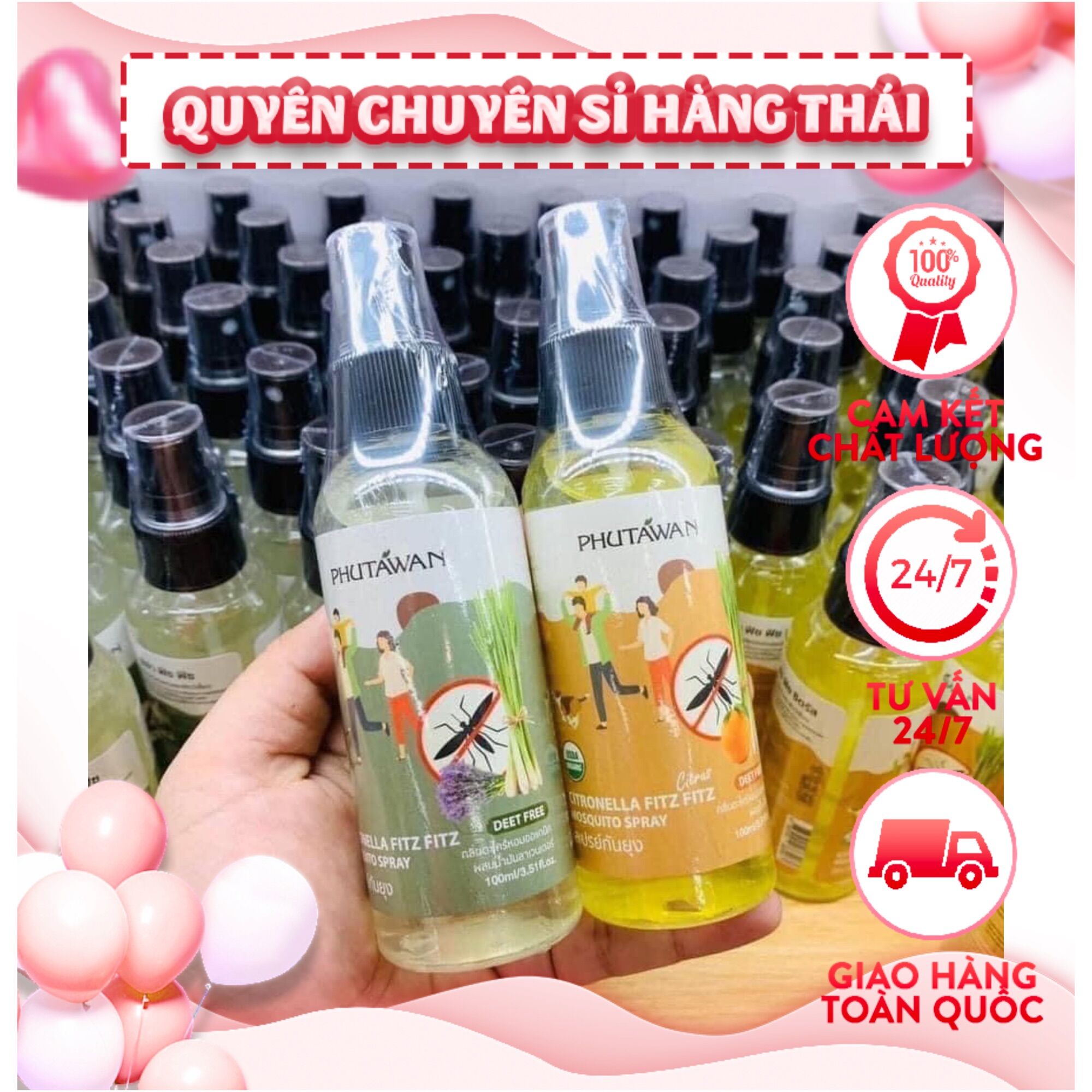 Xịt chống muỗi Phutawan 100ml thái lan