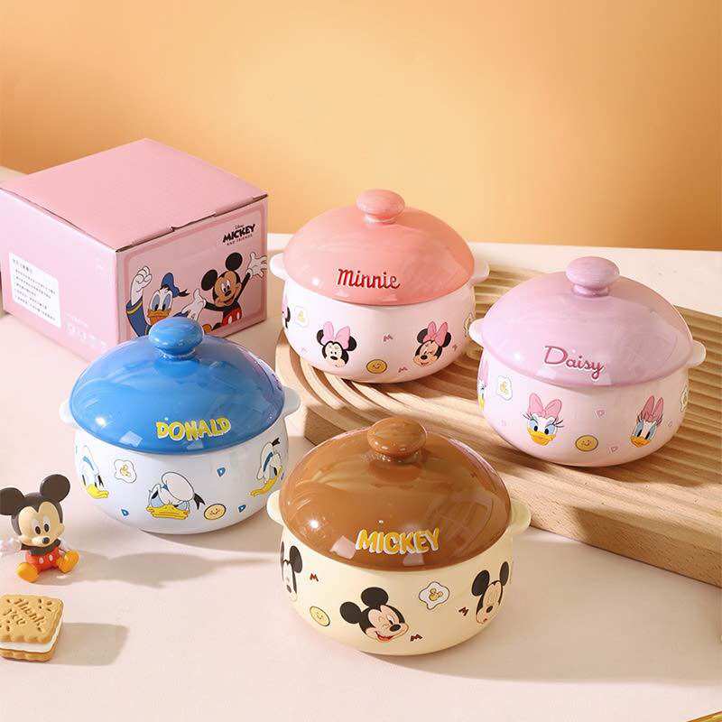 Chén thố sứ có nắp đậy Hoạt Hình Disney