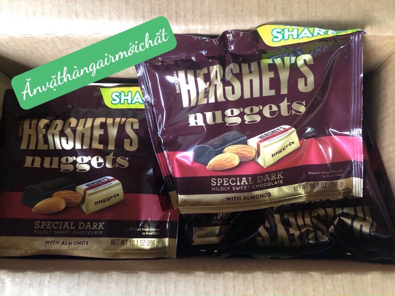 [New Tháng 12/2026]Socola Hershey’s Nuggets Đủ Vị Gói 300 gram