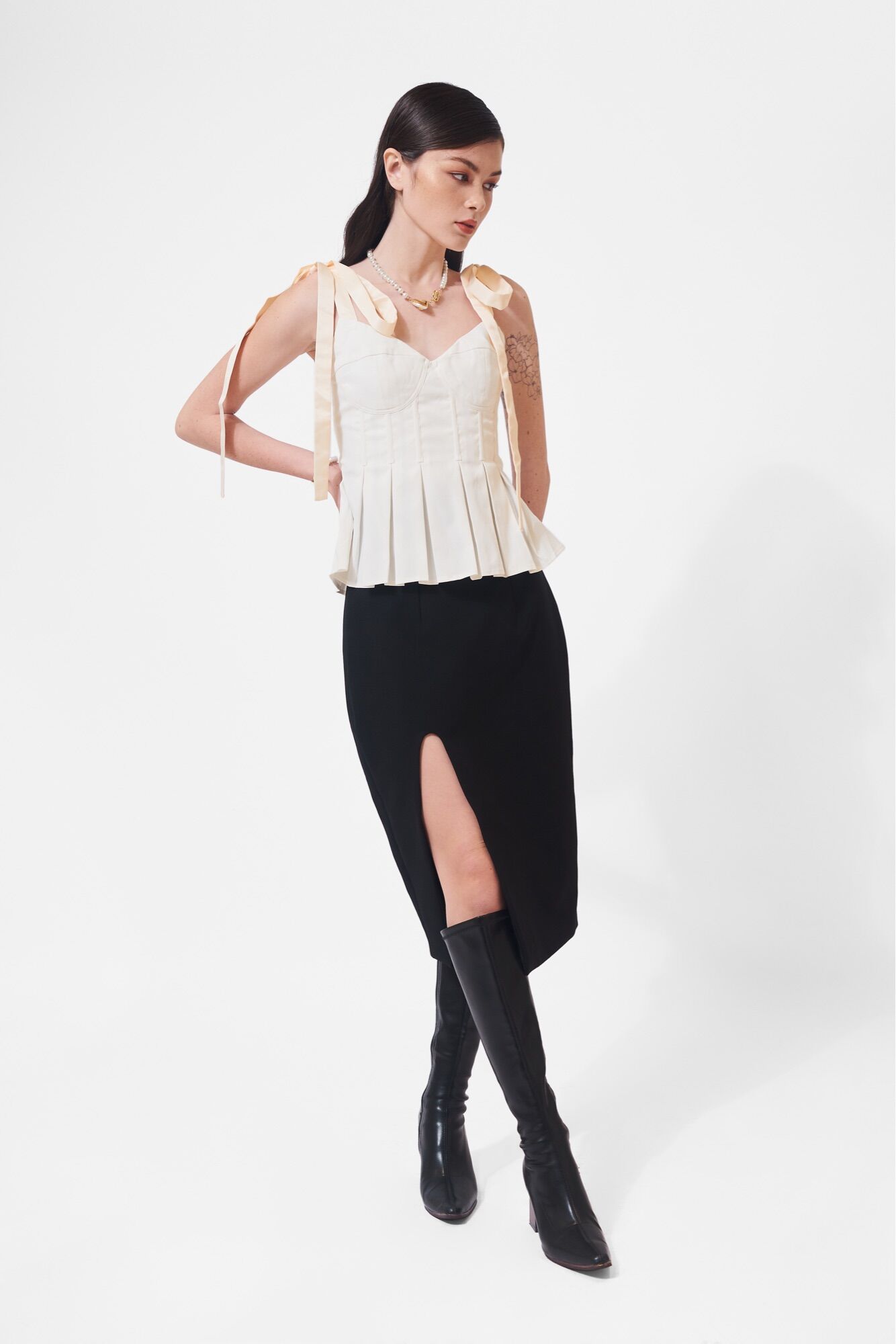 Áo Cúp Ngực Phối Dây Lụa - Nadya Bustier Top