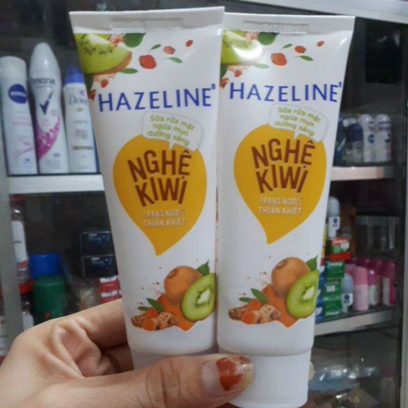 [HCM]SỮA RỬA MẶT NGỪA MỤN TRẮNG DA HAZELINE NGHỆ KIWI 50g