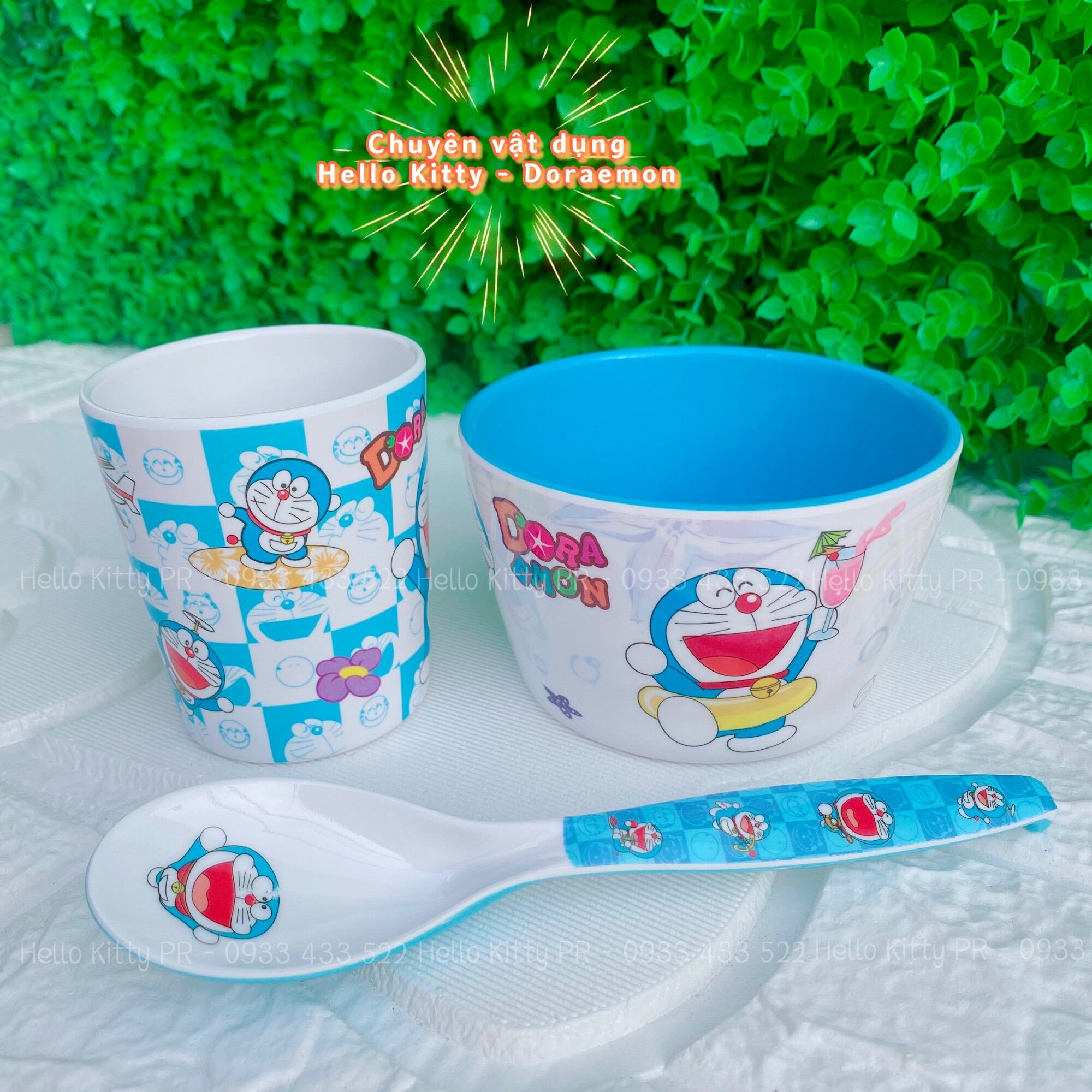 Combo ly chén muỗng Doremon Doraemon