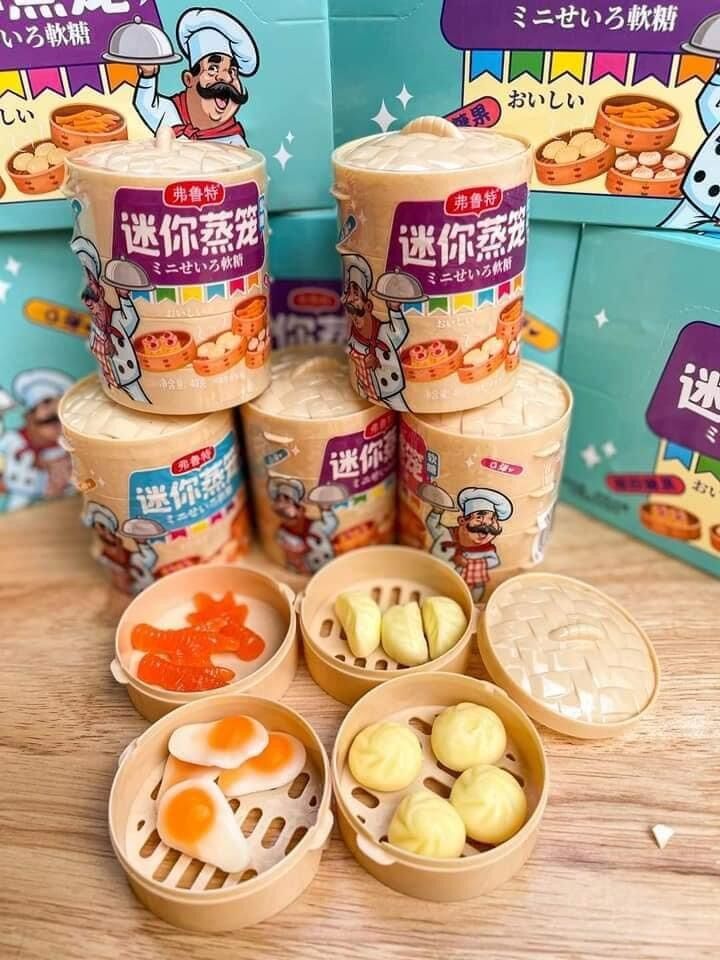 Kẹo dẻo dimsum xửng hấp 4 tầng