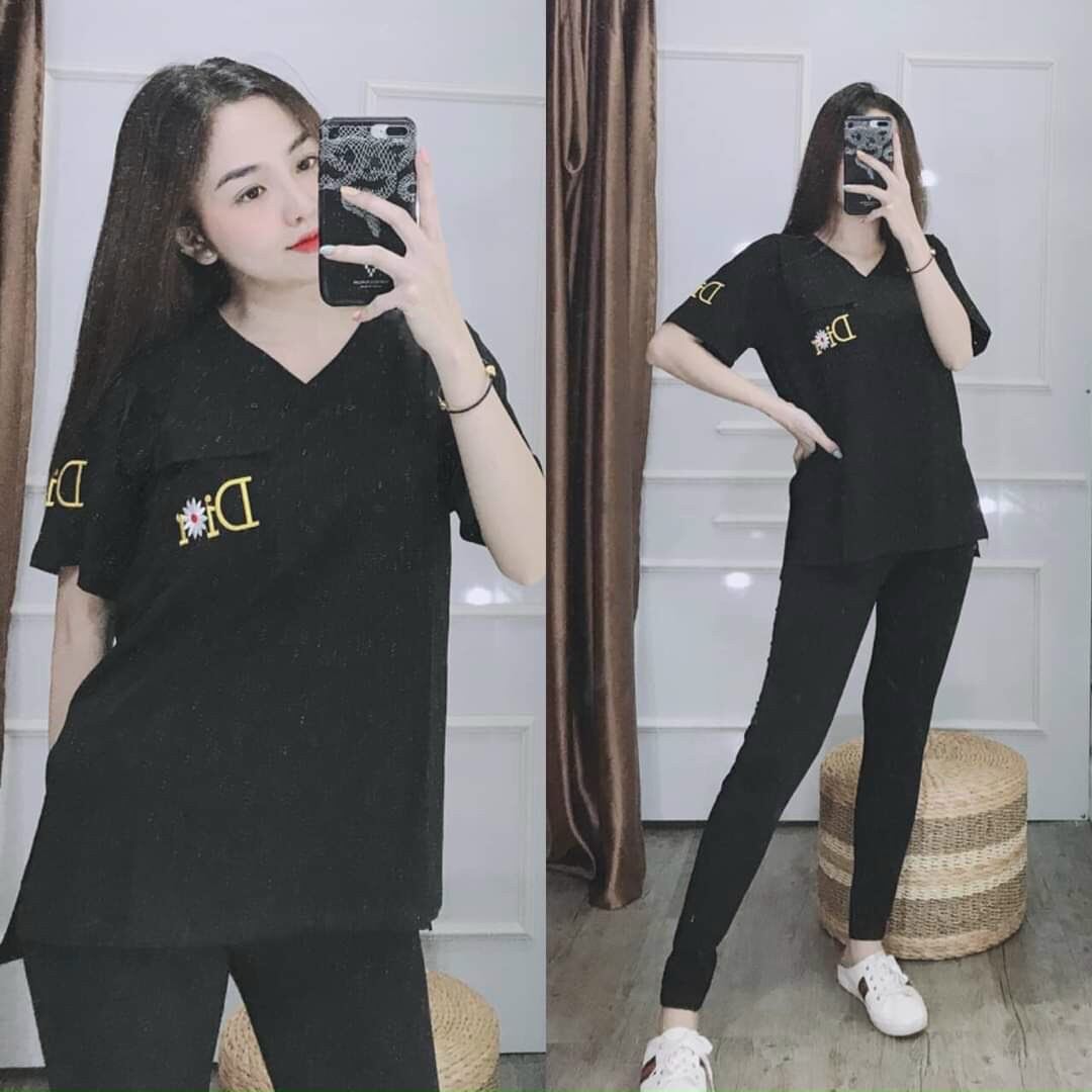 Đồ bộ nữ, set bộ thun dài, set bộ dài chất cotton co giản mặc nhà dễ thương form rộng thoải mái bigsize tới 85kg