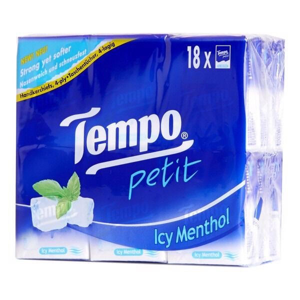[Lốc 18 gói] Khăn giấy Tempo Petit Icy Menthol( bạc hà)