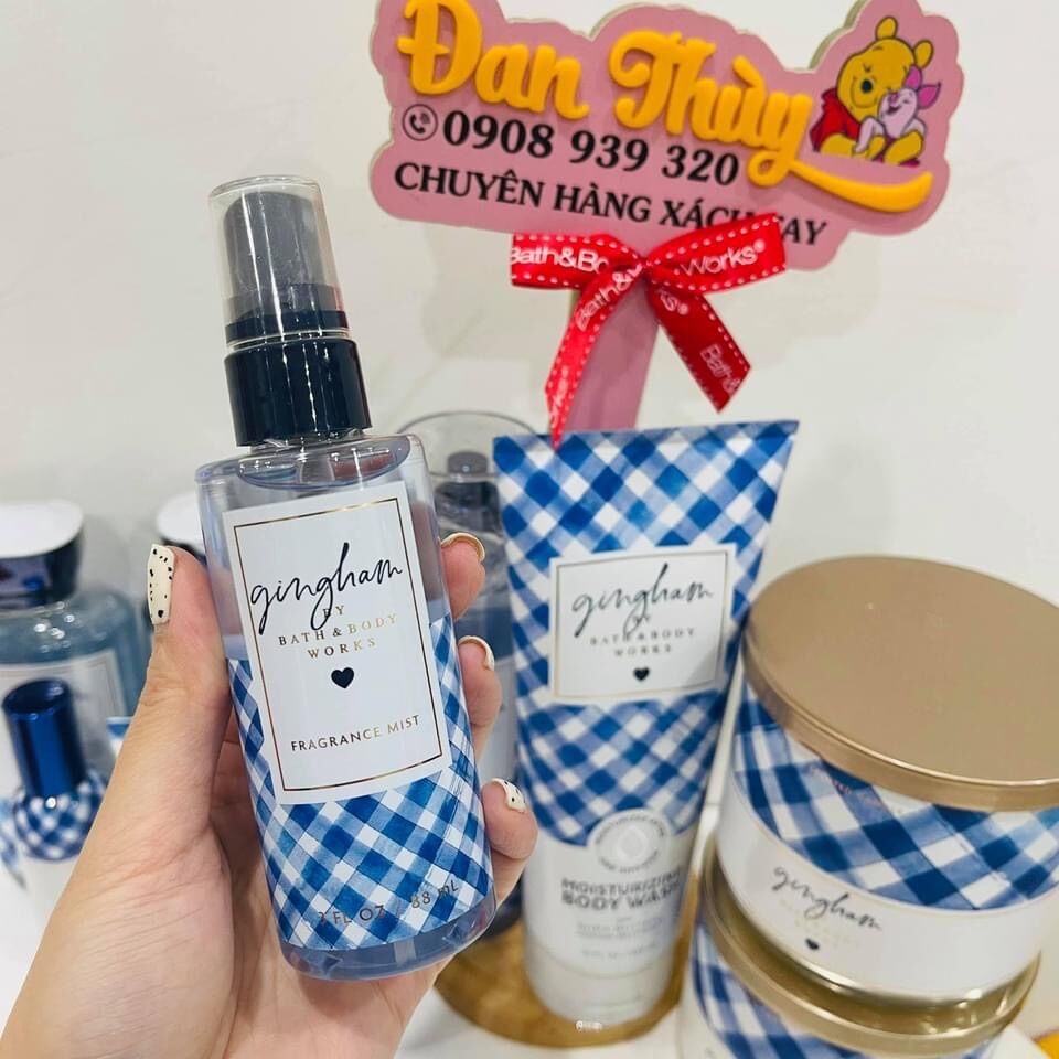 GINGHAM Xịt Thơm Tắm Dưỡng BATH & BODY WORKS 236ml (hàng Mỹ)