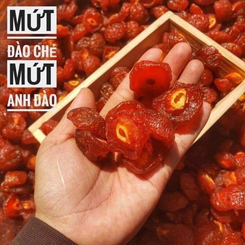 500gr Mứt đào sấy dẻo, mứt đào chẻ đôi -Bánh kẹo mứt Tết
