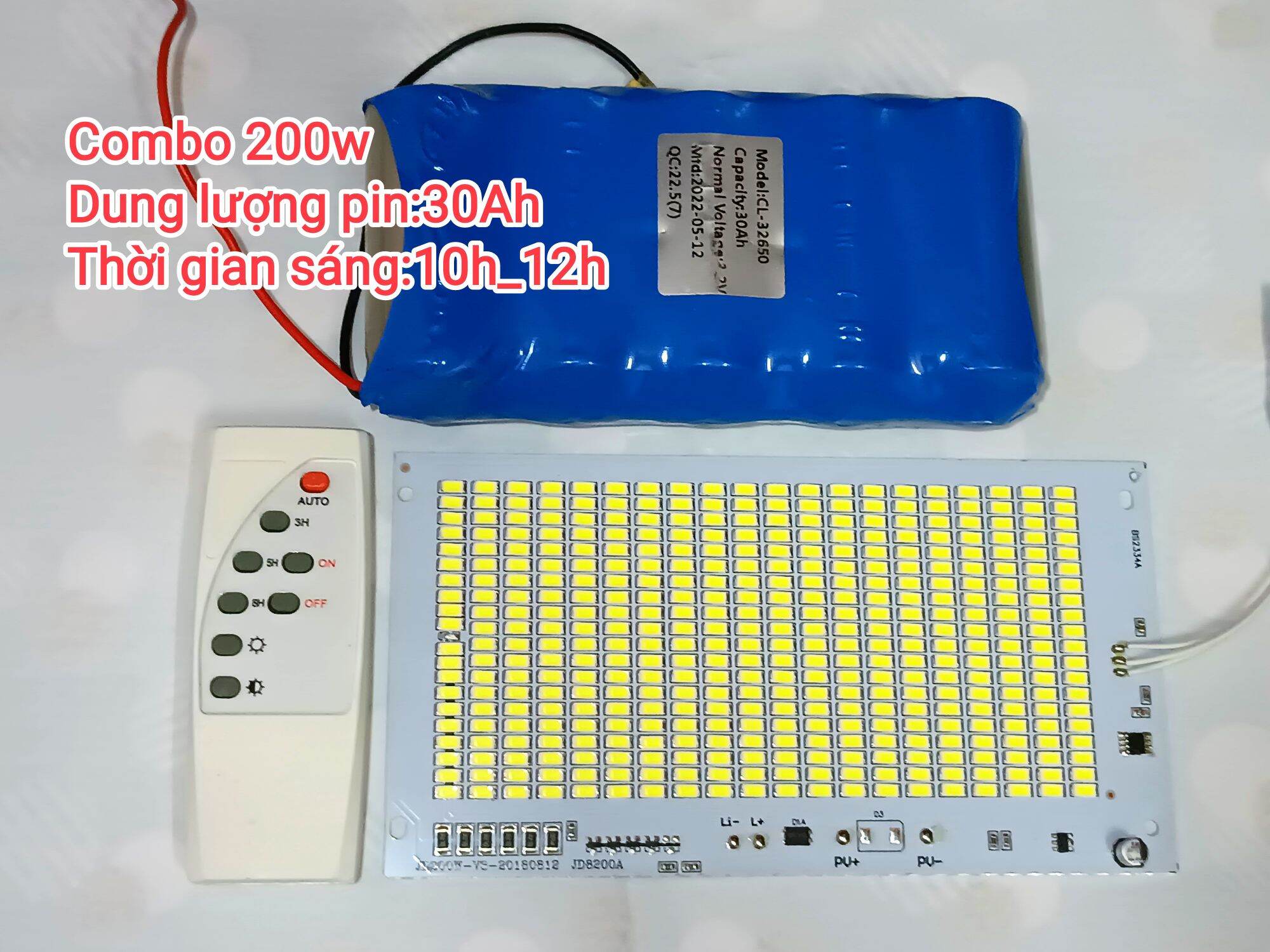 Combo 200w pin 32650 điện áp 3,2v đã có mạch bảo vệ 1s