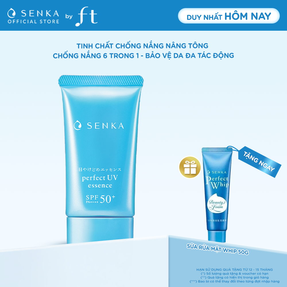 Kem chống nắng nâng tông cho da dầu dạng essence SENKA PERFECT UV ESSENCE A 50G