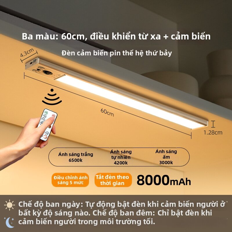 EZVALO | Đèn Tủ LED Cảm Biến Quay Màn Hình Sạc Không Dây
