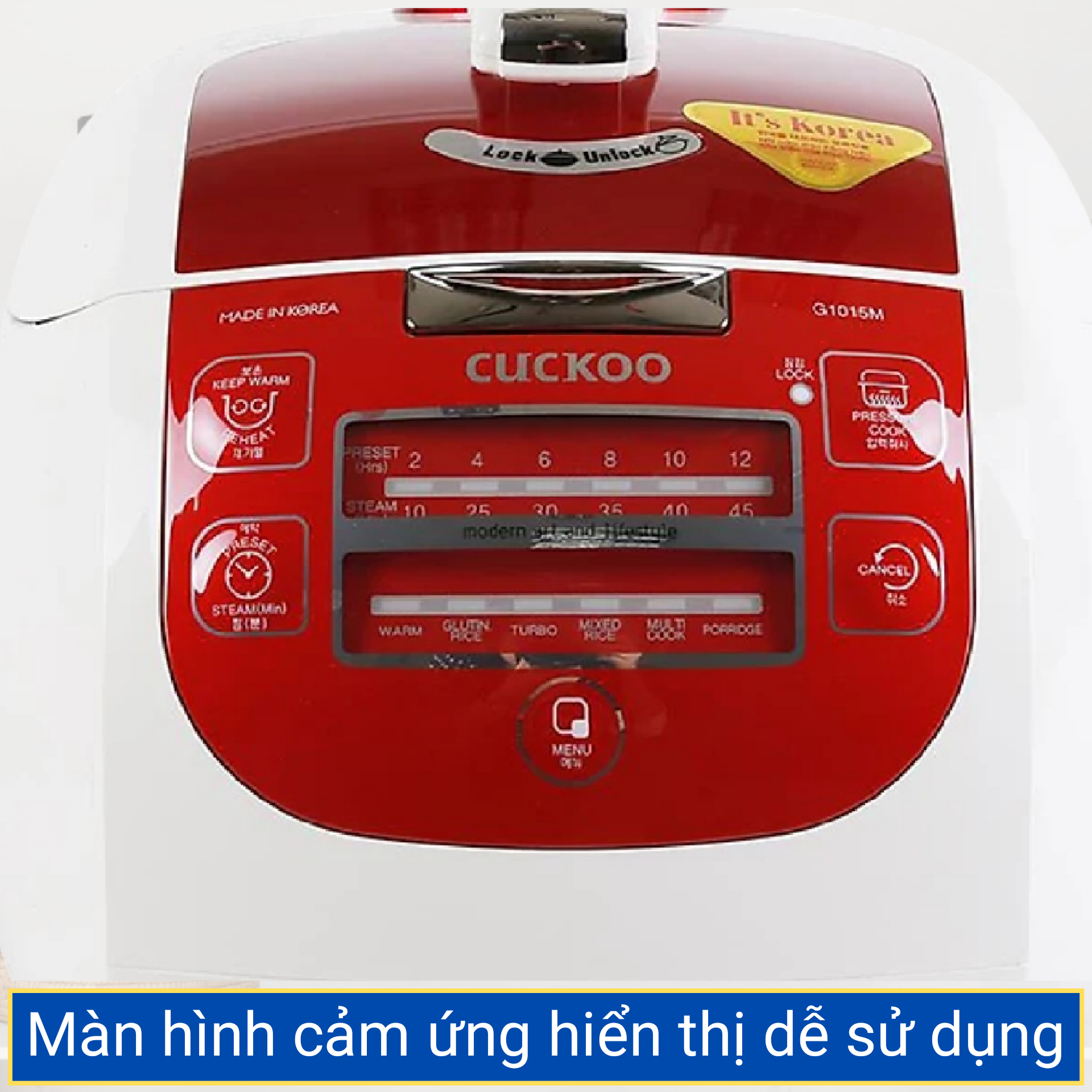 NỒI CƠM ÁP SUẤT ĐIỆN TỬ CUCKOO CRP-G1015M ĐỎ