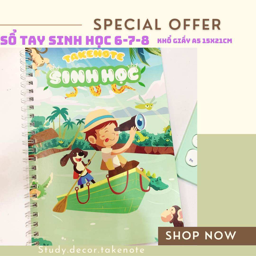 Sổ tay takenote sinh học khổ giấy a5 15x21cm