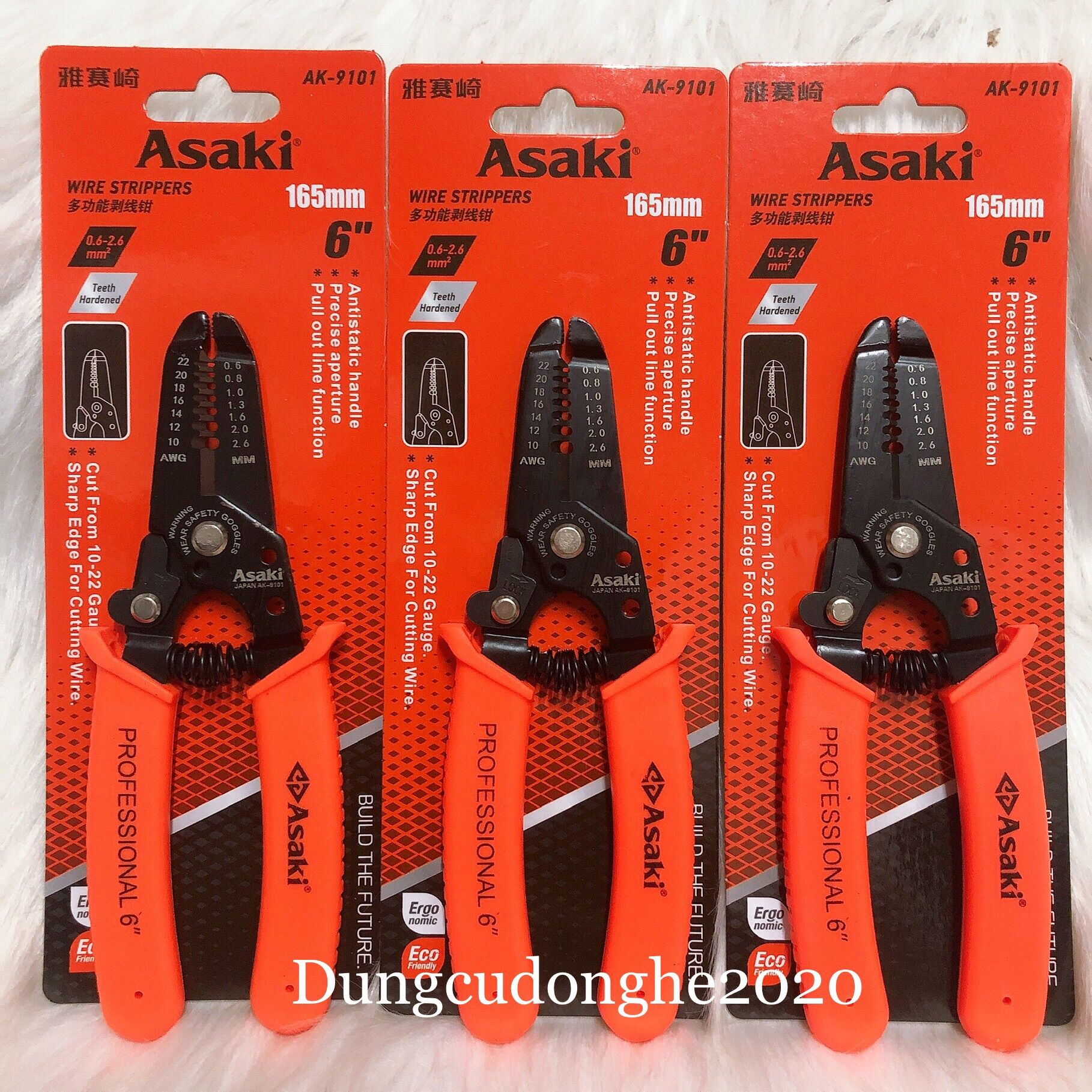 Kìm tuốt dây điện 6" asaki ak-9101