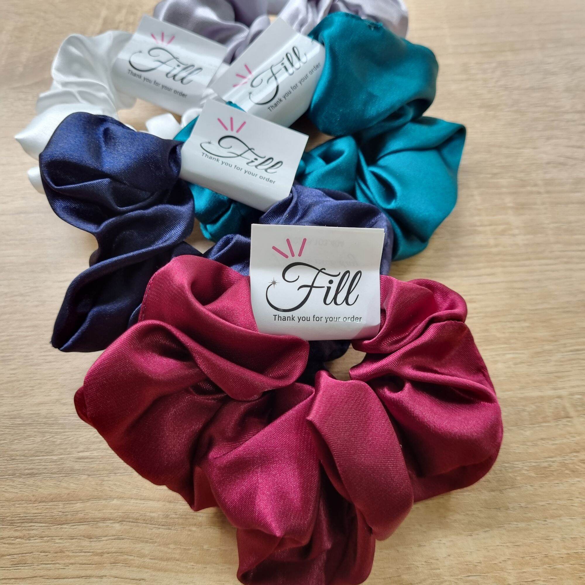 Thun buộc tóc lụa satin dây cột tóc scrunchies (cột tóc vải thanh lịch)