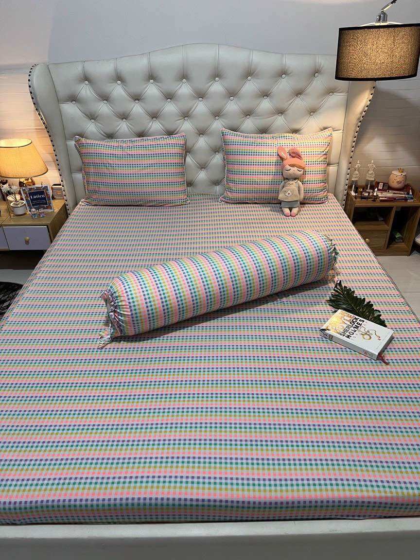 Bộ Drap thun siêu lạnh Thái Lan mẫu caro
