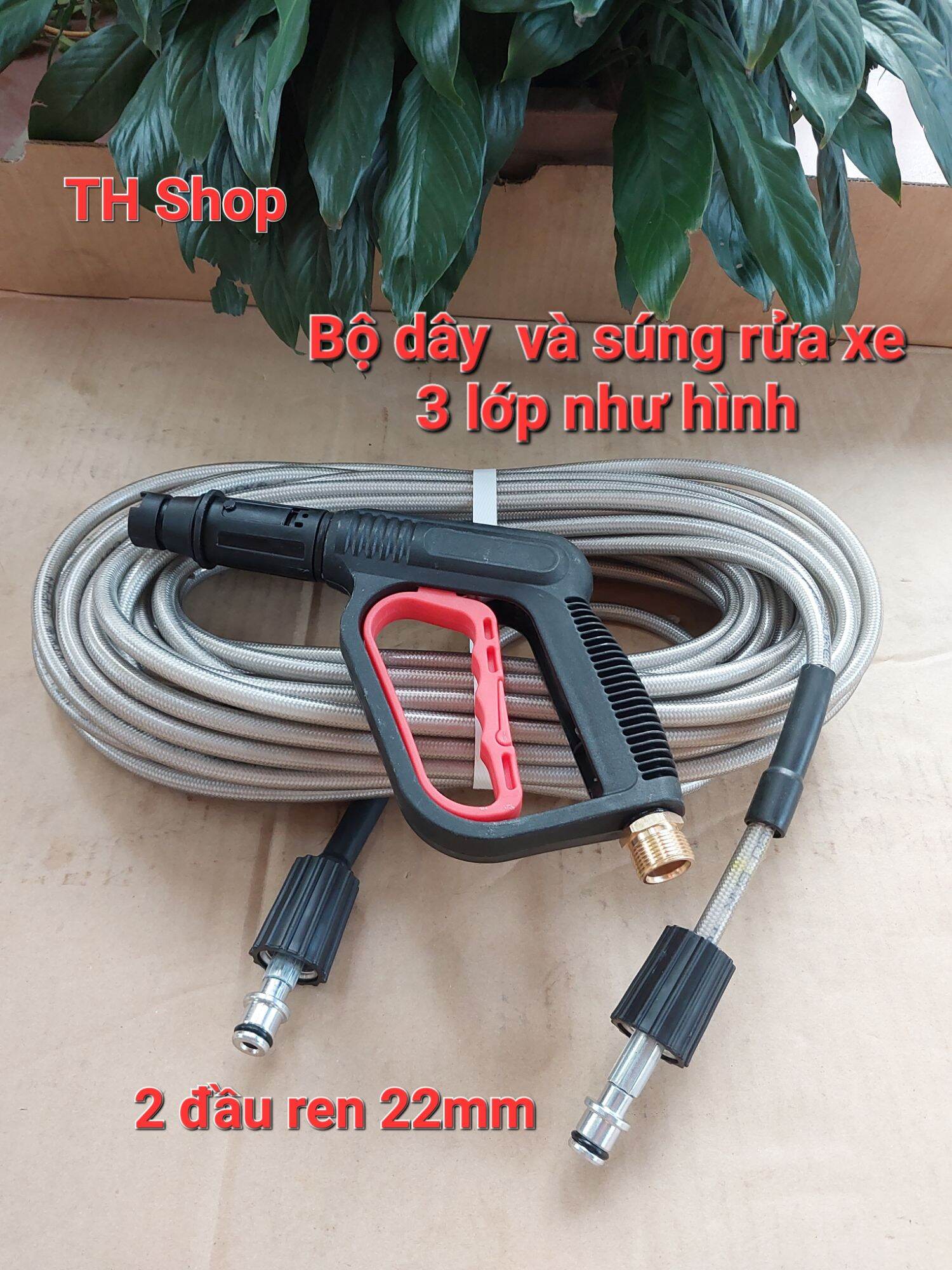 Dây rửa xe 10m, 15m, 20m, 30m, s.úng xịt cò đỏ