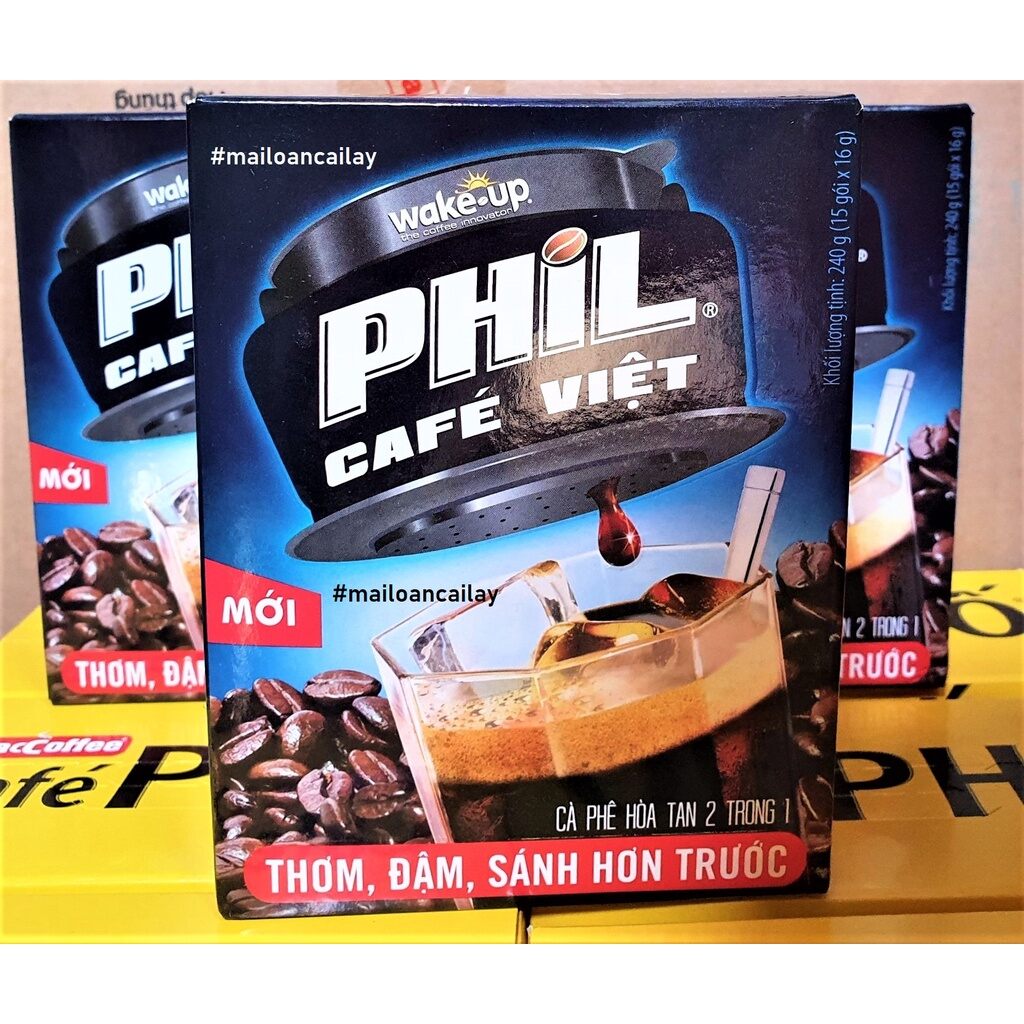 Cà Phê Đen PHIL Cafe Việt- Wake Up (15gói x 16g) DATE MỚI