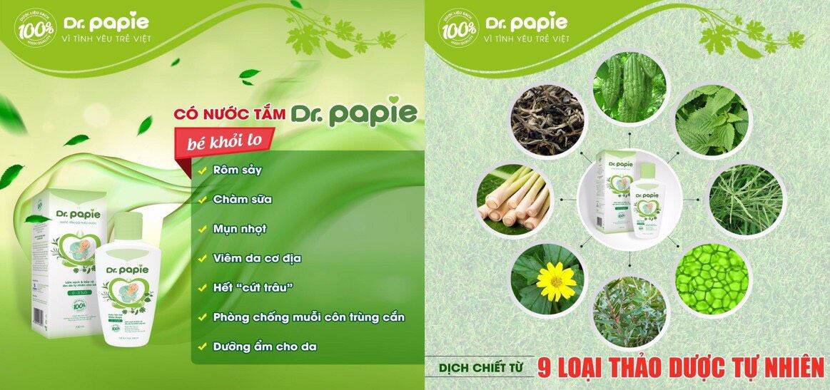 Nước tắm gội thảo dược Dr Papie