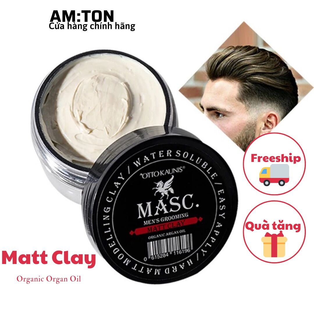 Matt clay sáp vuốt tóc, tạo kiểu tóc chuyên nghiệp masc 80g. hair clay with matt finish for men