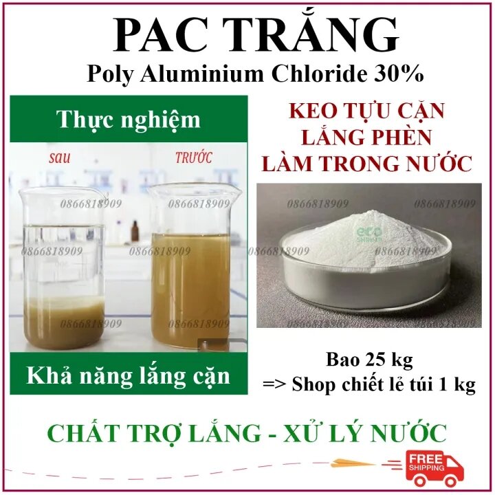 1 Kg Bột Lắng Cặn PAC Xử Lý Nước - PAC Trắng Ấn Độ