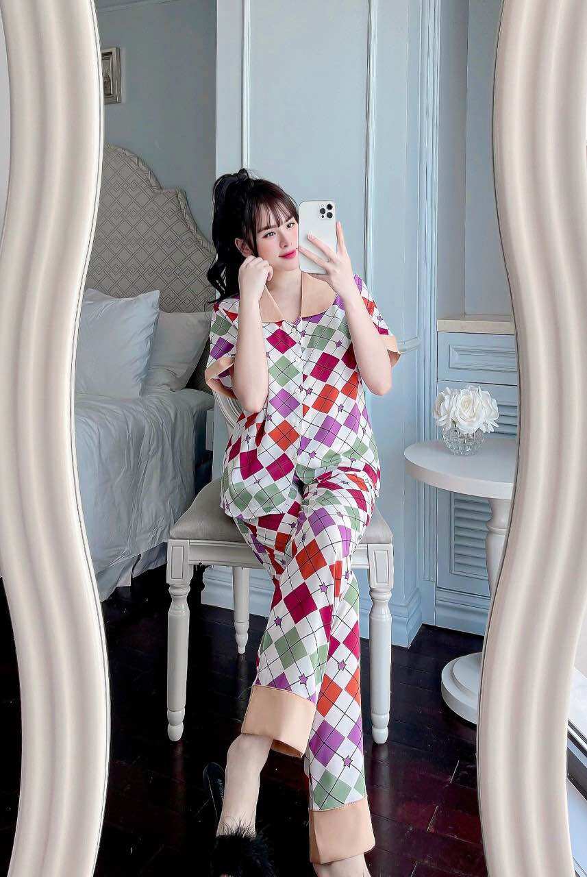 2 mẫu - dưới 60kg - đồ bộ nữ pijama lụa mango cao cấp mềm mại tay ngắn quần dài - mida house