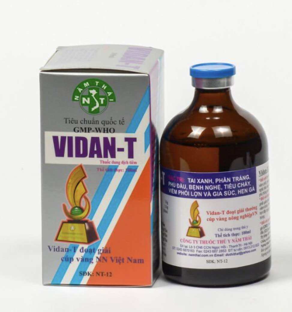 Vidan-T 100ml sp dùng cho gia súc và gia cầm.