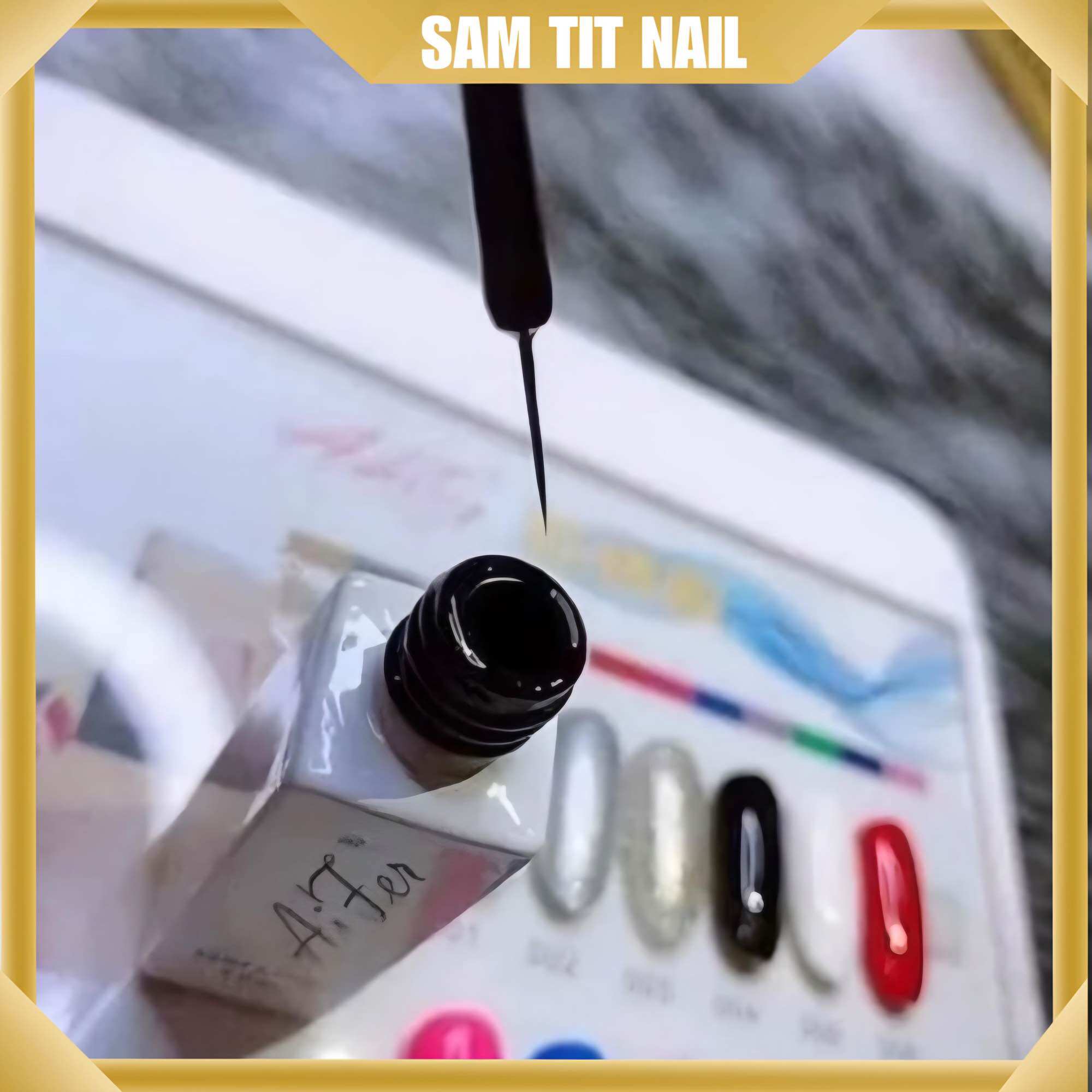 Sơn phen đầu móng trắng đen - Sơn aifer cọ nét - Gel vẽ nét trắng đen
