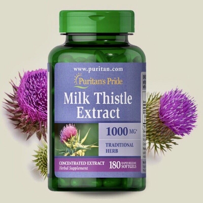 💜Viên Uống Bổ Gan Puritans Pride Milk Thistle Extract 1000Mg Của Mỹ 180 Viên💜 nhập khẩu