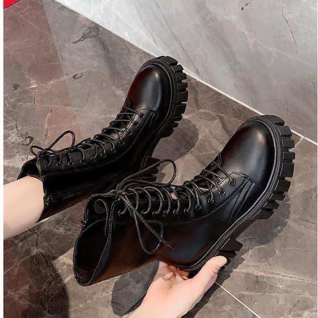 Boot cao cổ 20cm, buộc dây, kéo khoá 5,5cm