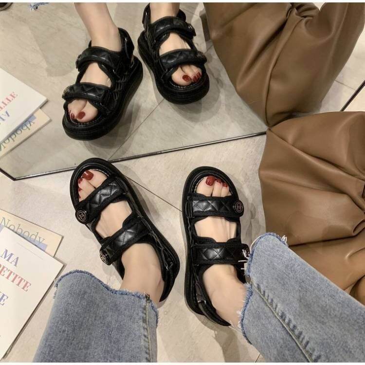 Dép Quai Dán Nữ Giày Tiên Nữ Dễ Phối Đế Bằng Instagram Nổi Tiếng Trên Mạng Mẫu Mới 0 Giày Đi Biển Thể Thao Đế Dày Học Sinh