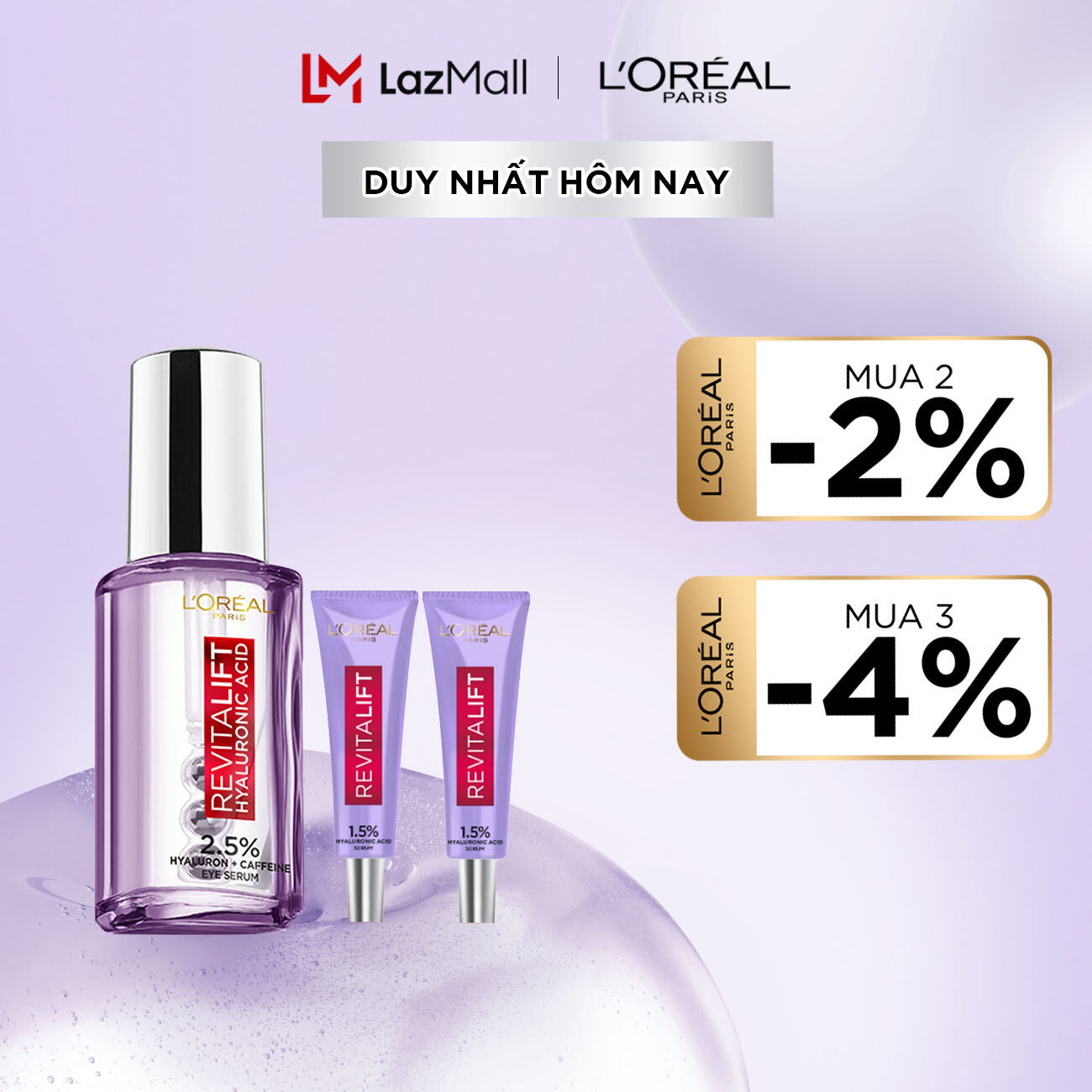 Bộ serum ha 20ml mắt và 2 serum ha dành cho da mặt 7.5ml