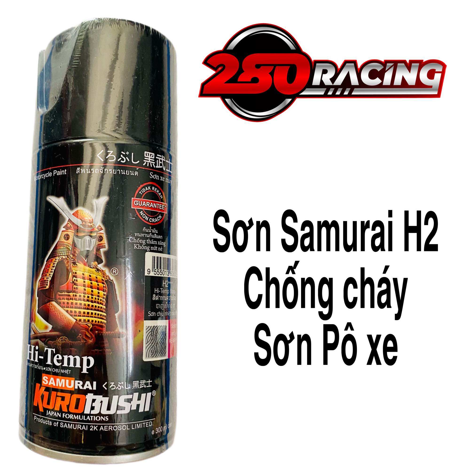 Sơn samurai chống cháy , chịu nhiệt h2 màu đen