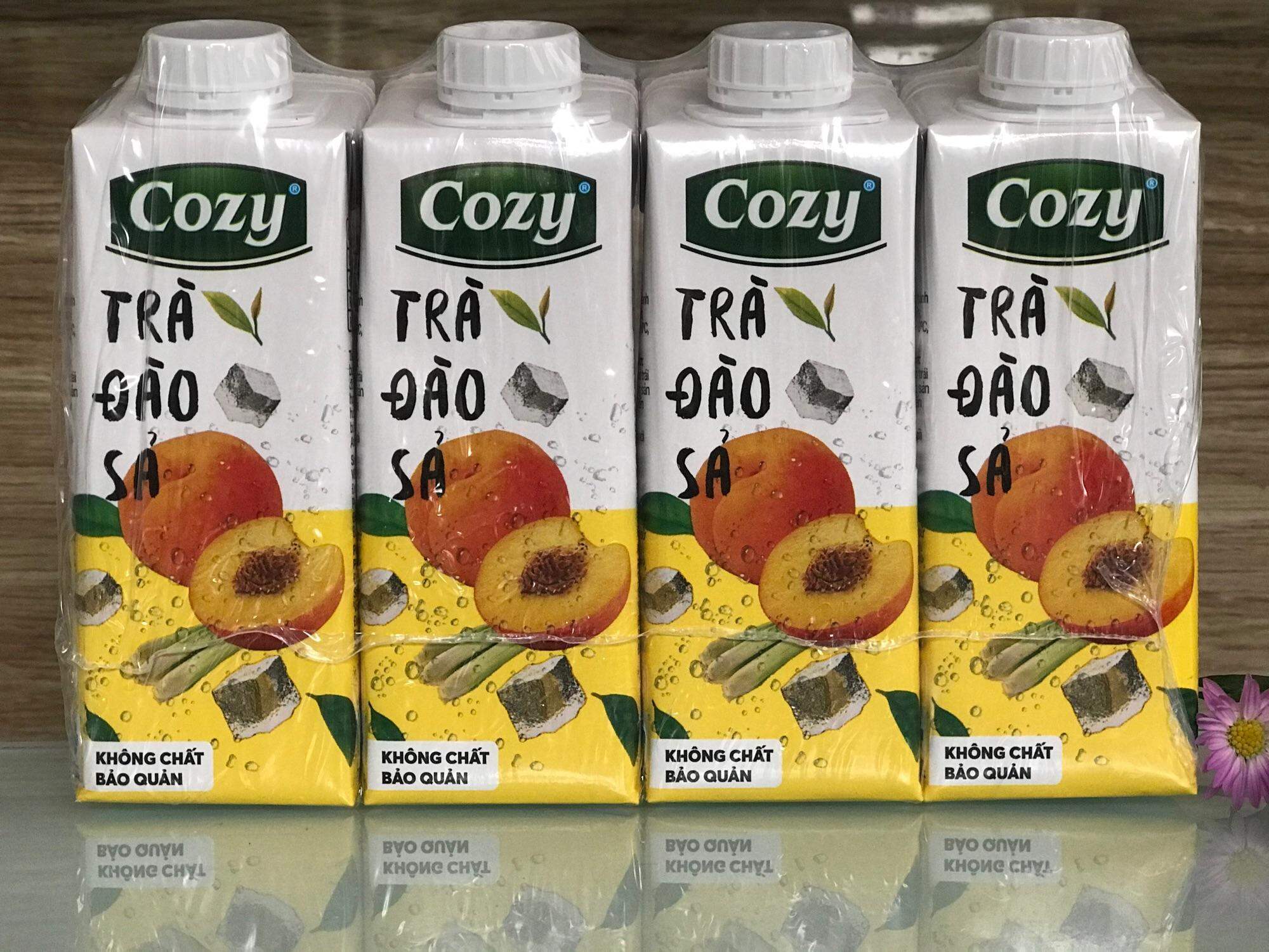 1 thùng Trà Cozy Đào Sả 6 lốc /24 hộp