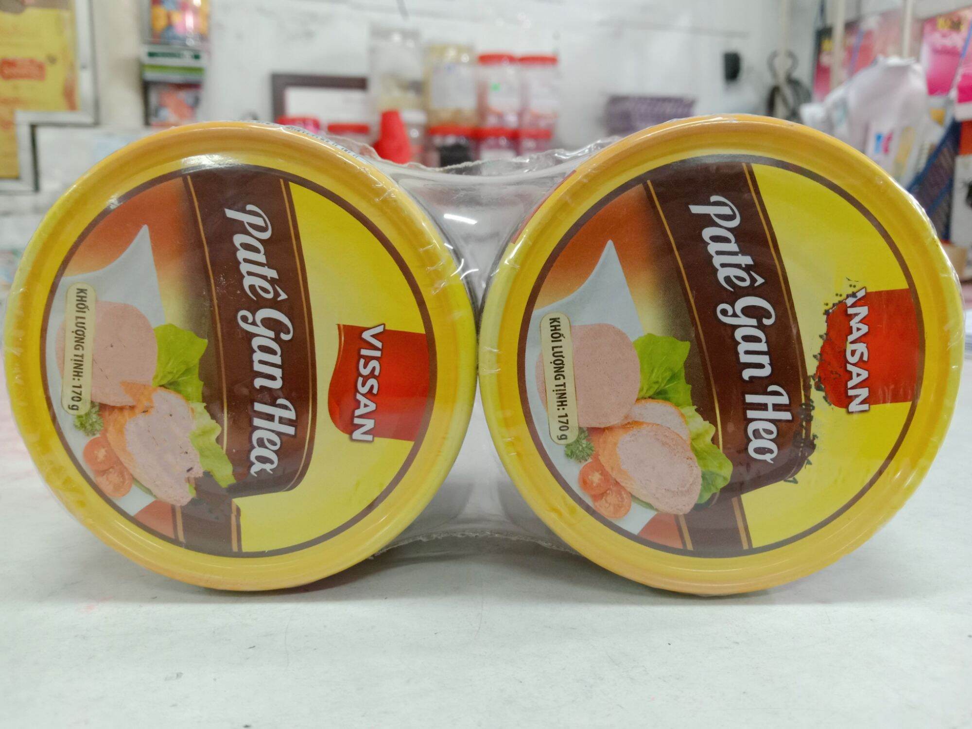 Combo 1 lốc 4 lon pate gan heo lon in Visan 170g/1 hộp