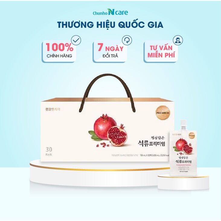 Hồng sâm lựu ép tươi chunho ncare cho nữ - 100ml x 10 gói hoặc 30 gói