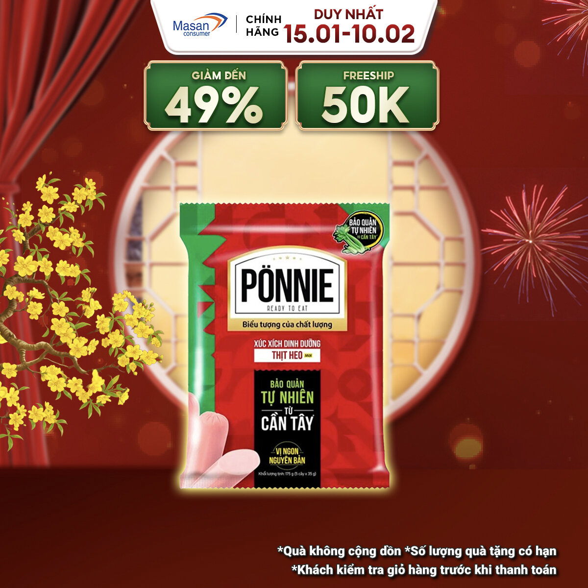 Xúc Xích Tiệt Trùng Ponnie Vị Heo Gói 35g