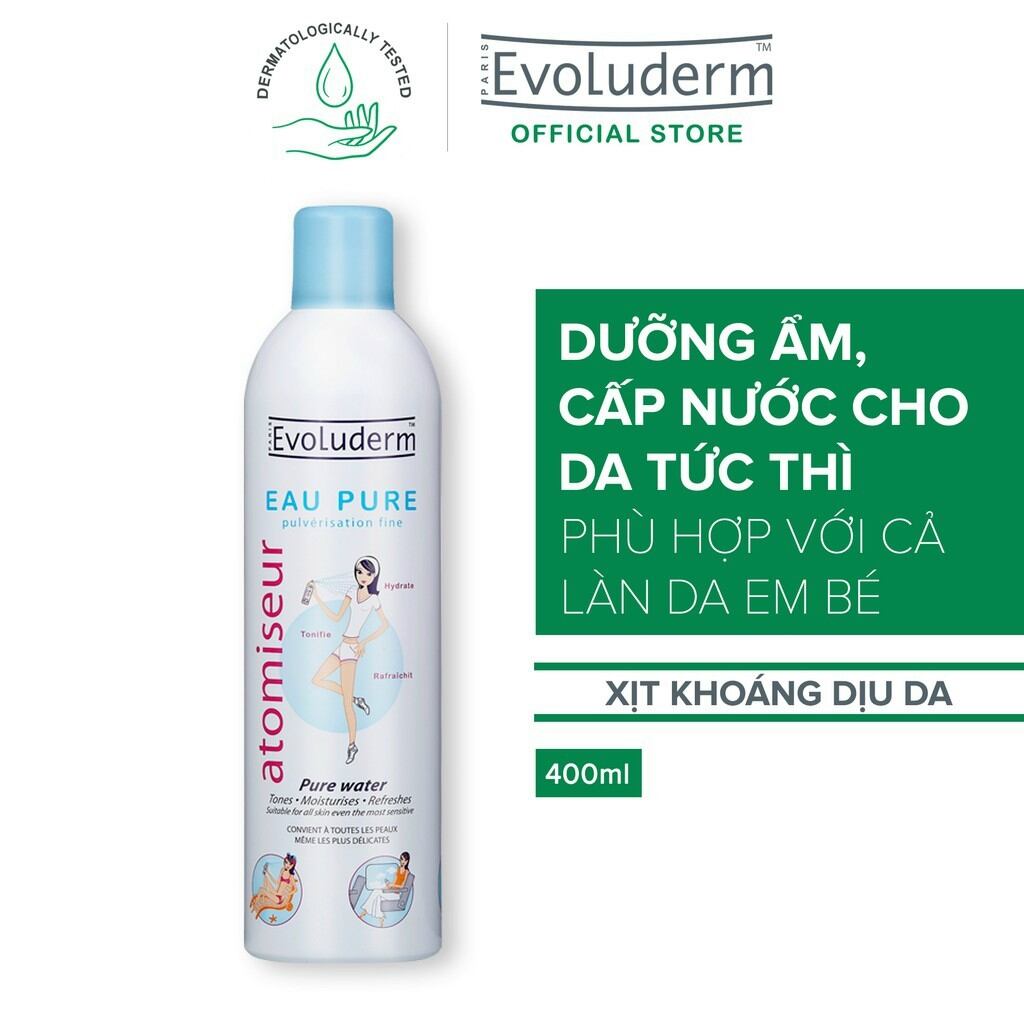 Xịt khoáng evoluderm của pháp 400ml