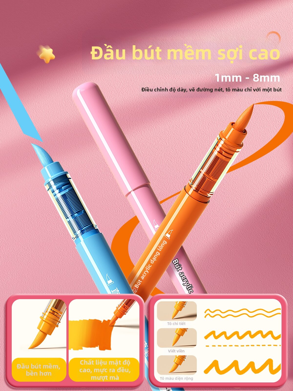 MINGZHUO | Washable Non-Toxic Colorful Markers Soft Tip Giá  529,000 Đồng*Miễn phí vận chuyển