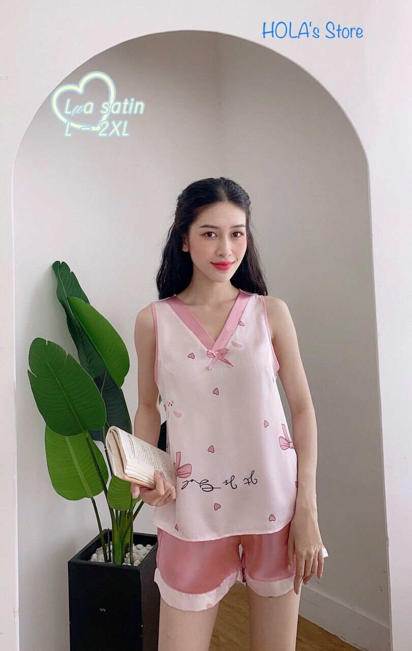 [HCM]Đồ bộ mặc nhà đồ bộ nữ lụa satin cao cấp